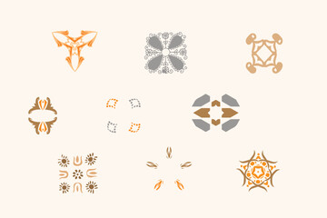 Oriental floral ornament and damask graphic element. Baroque, royal Victorian and imperial rococo decor. For seamless patterns, wrapping paper, greeting and business cards, wedding invitations.