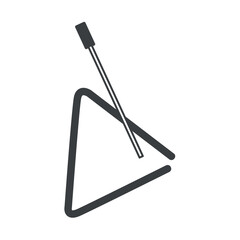 Music instrument of black line set. An artistic black outline representation of a musical triangle, capturing the harmony of musical sounds. Vector illustration.