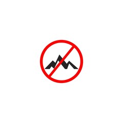 No Mission Mountain Flag icon  isolated on white background 