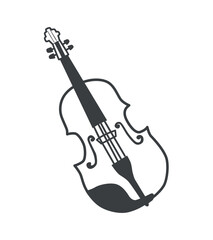 Obraz premium Music instrument of black line set. An artistic black outline portrayal of a violin, capturing the essence of musical serenity. Vector illustration.