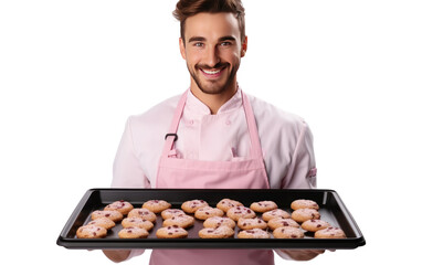 Sweet Aromas Pink Apron Smiles Isolated on a Transparent Background PNG