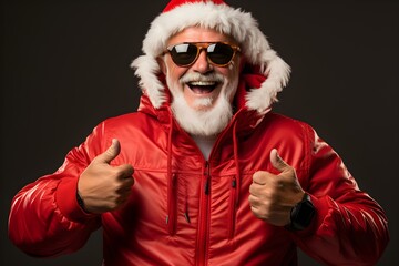 Relaxed Santa Claus Dressed in Trendy Clothes, Modern Santa