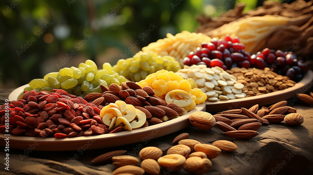 Poster dried fruits and nuts