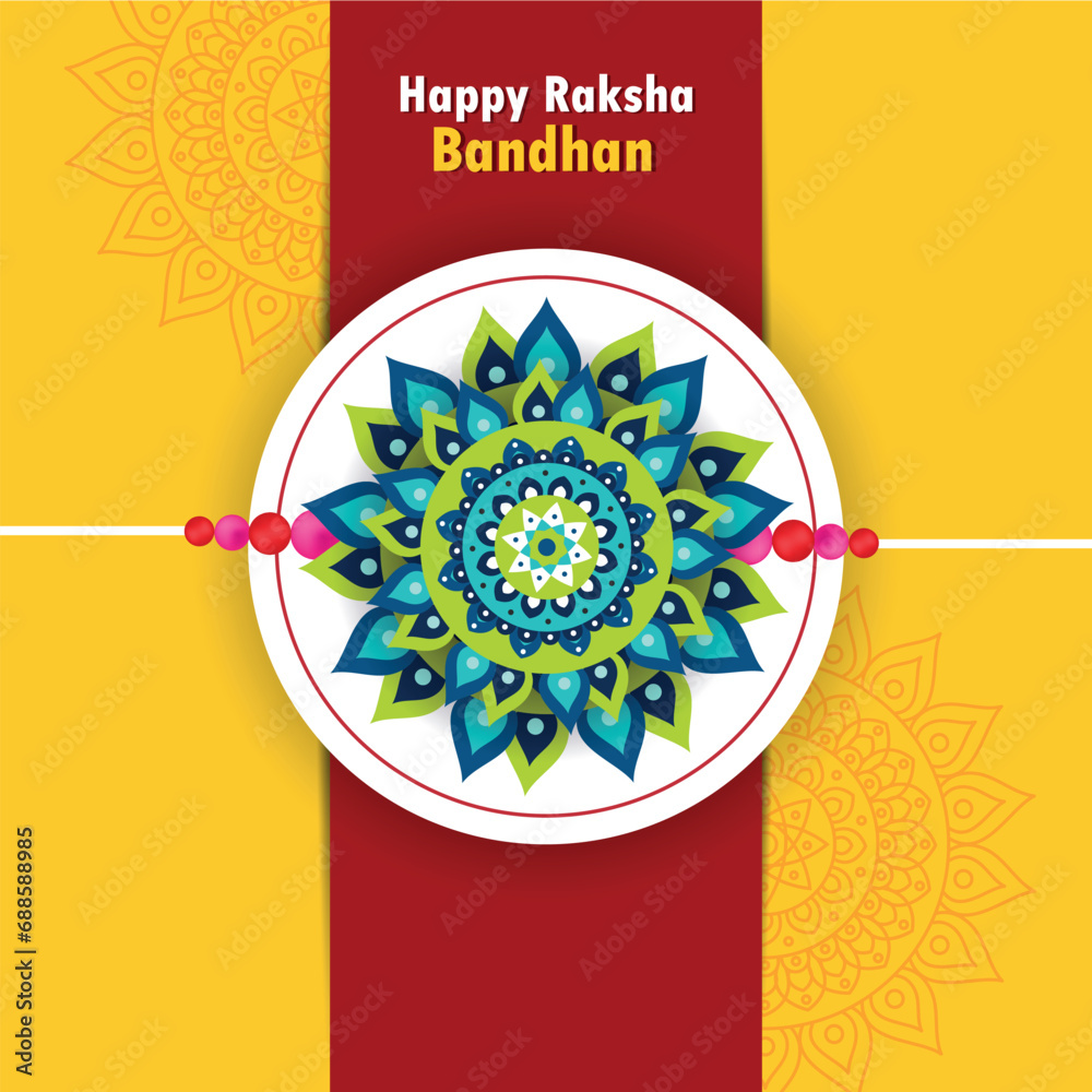 Wall mural happy raksha bandhan beautiful greeting card