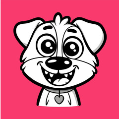 Happy Cartoon Dog Coloring Page