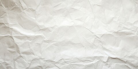 Rough Texture Paper Sheet. Old Crumpled Blank White Page. Creased Background