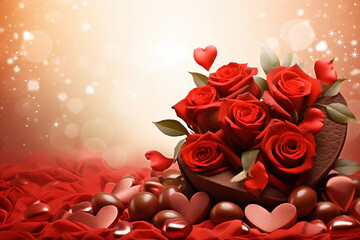 valentine background with roses