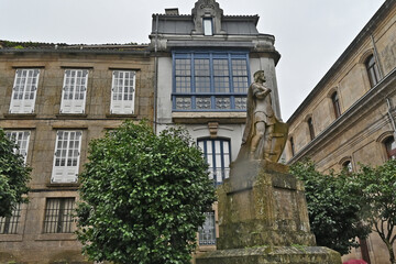 Fototapeta na wymiar Santiago di Compostela, Galizia, Vecchie case e monumenti - Spagna