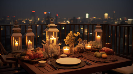 Fototapeta na wymiar Candle light dinner valentine