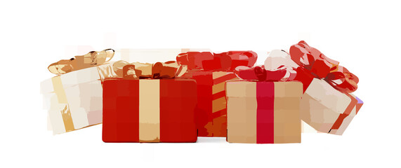 creative abstract Christmas presents isolated 3d-illustration