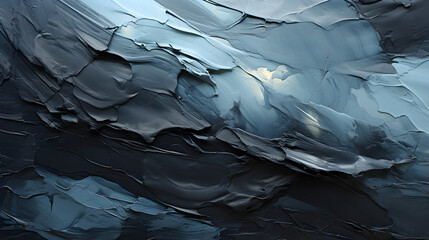 Abstract rough brush strokes black and blue oil painting texture, generative ai