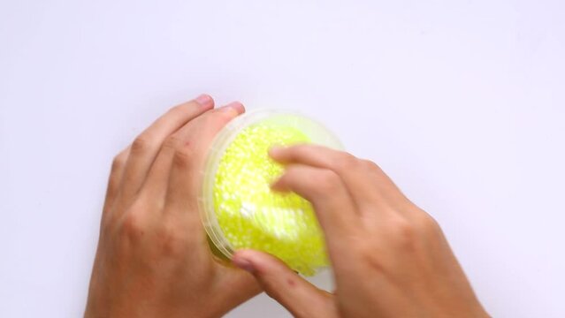 The mucus is yellow with white foam balls. ASMR relaxing video part 2 .