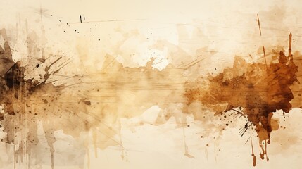 Generative AI, Beige brown black watercolor ink abstract painted background. Ink street graffiti art on a textured paper vintage background, washes and brush strokes..	
 - obrazy, fototapety, plakaty