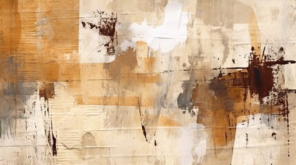 Generative AI, Beige brown black watercolor ink abstract painted background. Ink street graffiti art on a textured paper vintage background, washes and brush strokes..	
 - obrazy, fototapety, plakaty