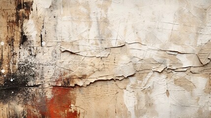 Generative AI, Beige brown black watercolor ink abstract painted background. Ink street graffiti art on a textured paper vintage background, washes and brush strokes..	
