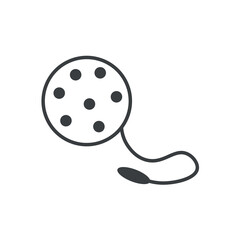 Element of pets themed set. In this endearing illustration with a pets theme and bold black outlines, a charming dog toy takes center stage. Vector illustration.