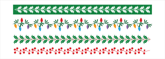 Set of decorative Christmas borders , Merry Christmas