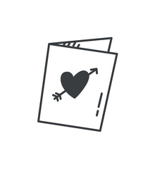 Element of Love themed set. This captivating artwork features a charming envelope, evoking feelings of affection and heartfelt messages exchanged between loved ones. Vector illustration.