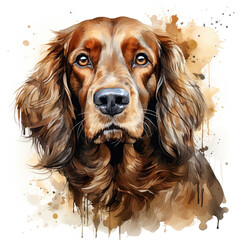 watercolor English Cocker Spaniel clipart, Generative Ai