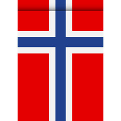 Norway flag or pennant isolated on white background. Pennant flag icon.