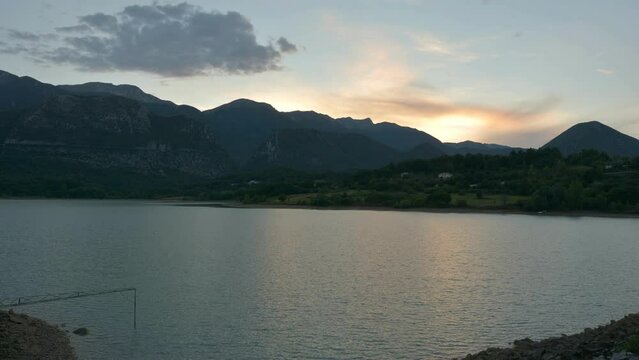 lake and mountains, Moise Italy, time lapse