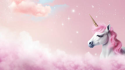 Obraz na płótnie Canvas Cute pink unicorn art