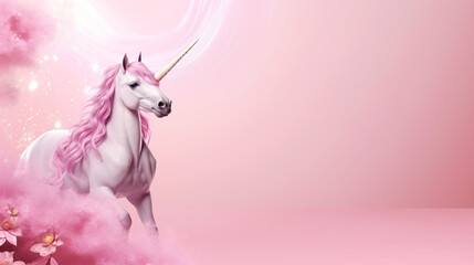 Obraz na płótnie Canvas Cute pink unicorn art