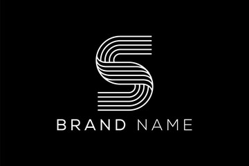 Line letter s logotype abstract geometric logo vector