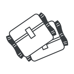 Element of menstruation themed set. A powerful portrayal of women's strength in this artwork, featuring bold black outlines and detailed gaskets. Vector illustration.