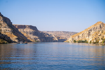 View of river Euphrates in Halfeti, Sanliurfa.