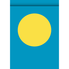Palau flag or pennant isolated on white background. Pennant flag icon.