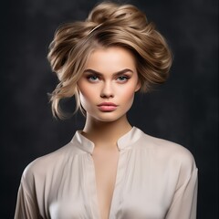 Fototapeta premium best woman hairstyle 2023, portrait fotography, high quality