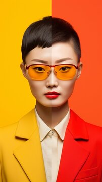 A Chinese person has two completely opposite Chinese personality traits at the same time, capture photography, pop art, generative ai