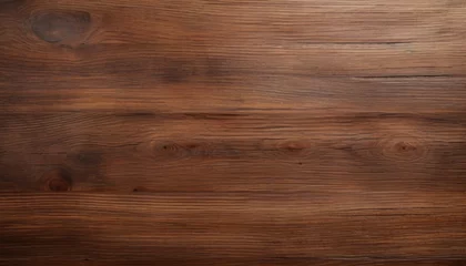 Tuinposter Brandhout textuur Top view brown wooden wood plank desk table background texture