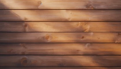Zelfklevend Fotobehang Top view brown wooden wood plank desk table background texture © Bold24