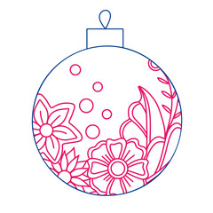 line art drawing of a Christmas ball, toy on the spruce for coloring