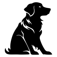 Dog vector silhouette illustration black color, dog logo concept vector