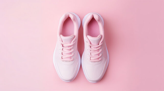 Fashion women's sneakers on a pink background