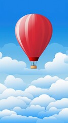 Colorful hot air balloon floating in the sky during an adventure journey. Generative AI