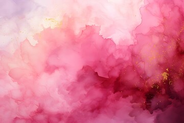 Fototapeta premium Watercolor Pink Sky Cloud Background