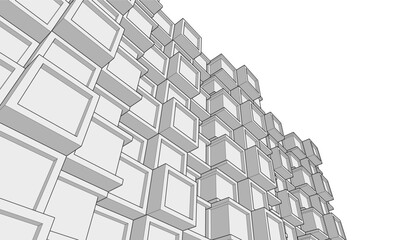 abstract architecture vector 3d illustration