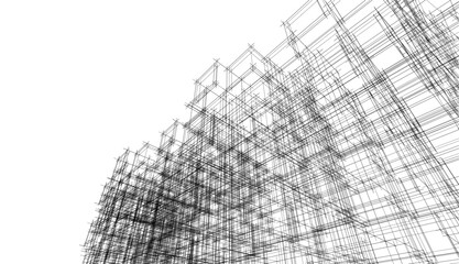 abstract architecture vector 3d illustration
