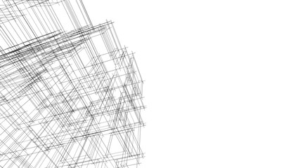 abstract architecture vector 3d illustration