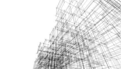 abstract architecture vector 3d illustration