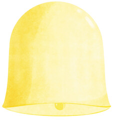 yellow bell in bulk shape painted in water color, chalk style ringing in a wedding during holiday
