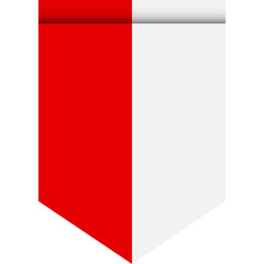 Poland flag or pennant isolated on white background. Pennant flag icon.