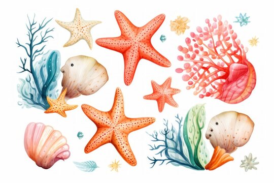 Under the sea colorful illustration, generative ai