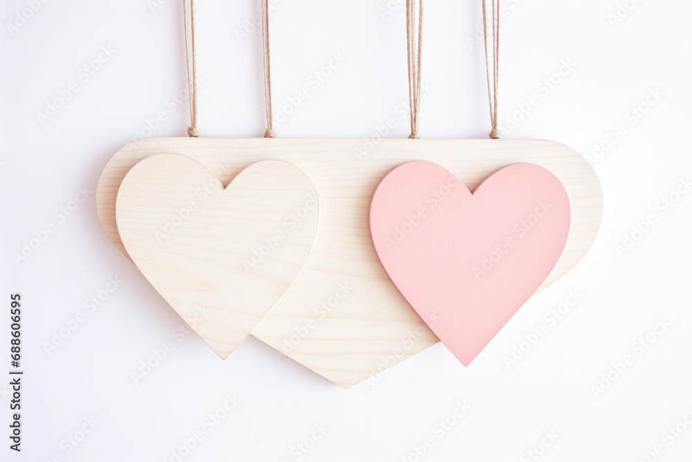 Wall mural Heart Wood sign, Valentine's day concept. 