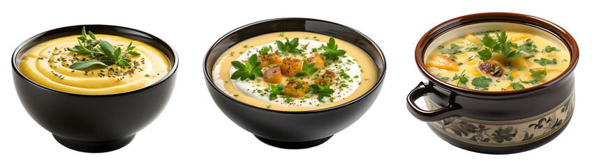 bowl of soup. bowl of vegetable soup png. delicious soup isolated. soup set png
