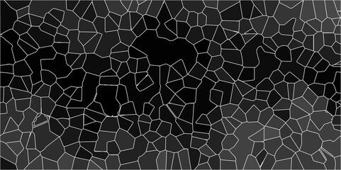 Abstract grayish low poly style illustration graphic background. Black mosaic background. Golden lace mesh of geometric elements. Minimalistic lines and shapes. Diamonds, squares and Polyhedra.